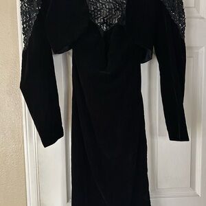 Zum Zum by Niki Livas Black Velvet Long Sleeve Dress